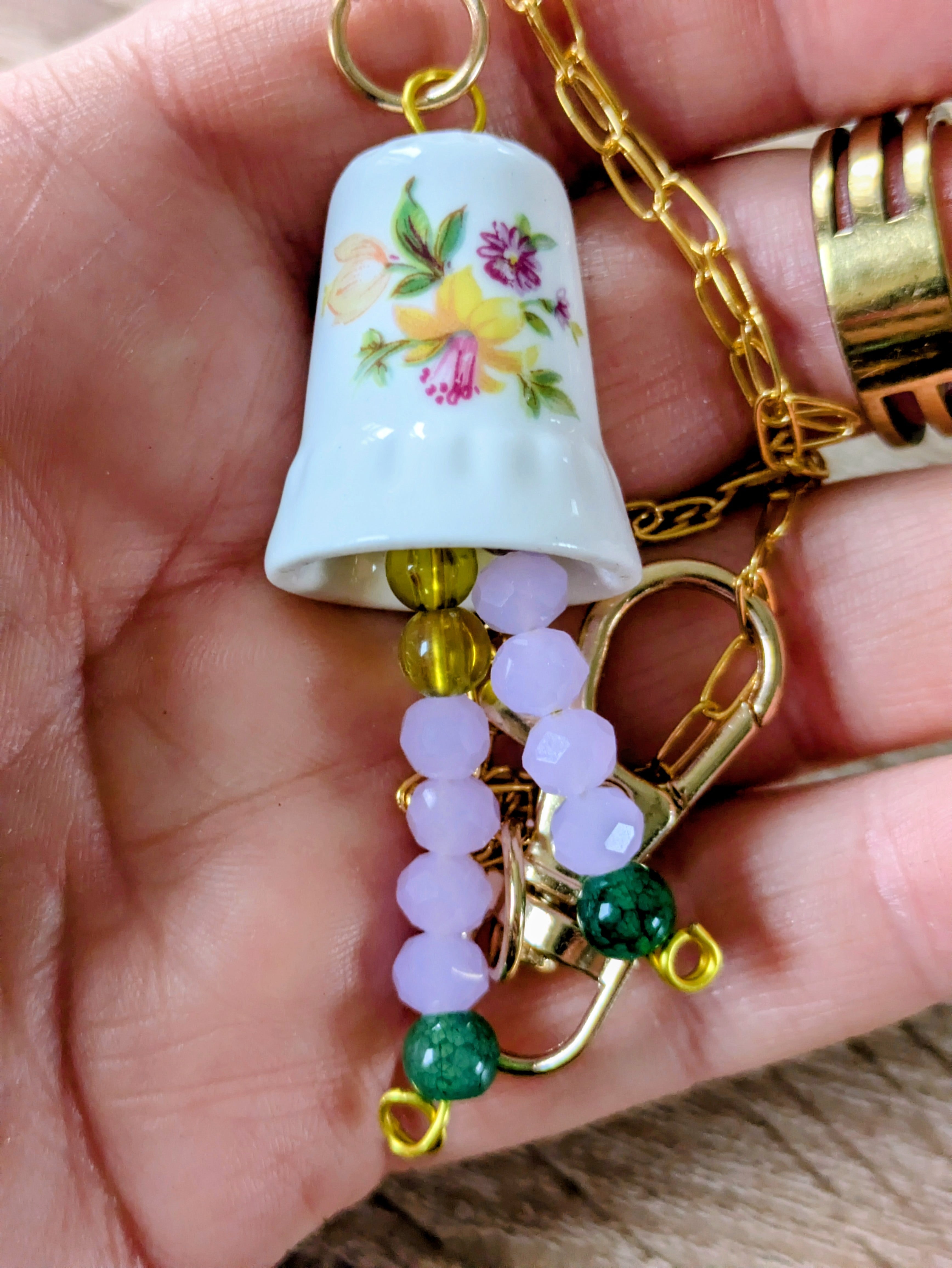 Upcycled China Thimble Pendant